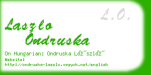 laszlo ondruska business card